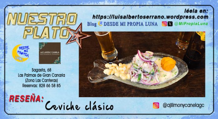 Ceviche clásico en el restaurante Ají, Limón y Canela